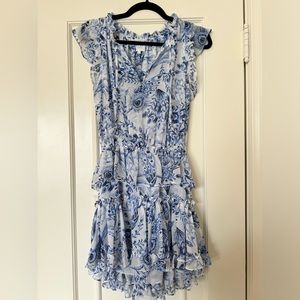 MISA Los Angeles Lilian Ruffle Mini Dress, Peacock S